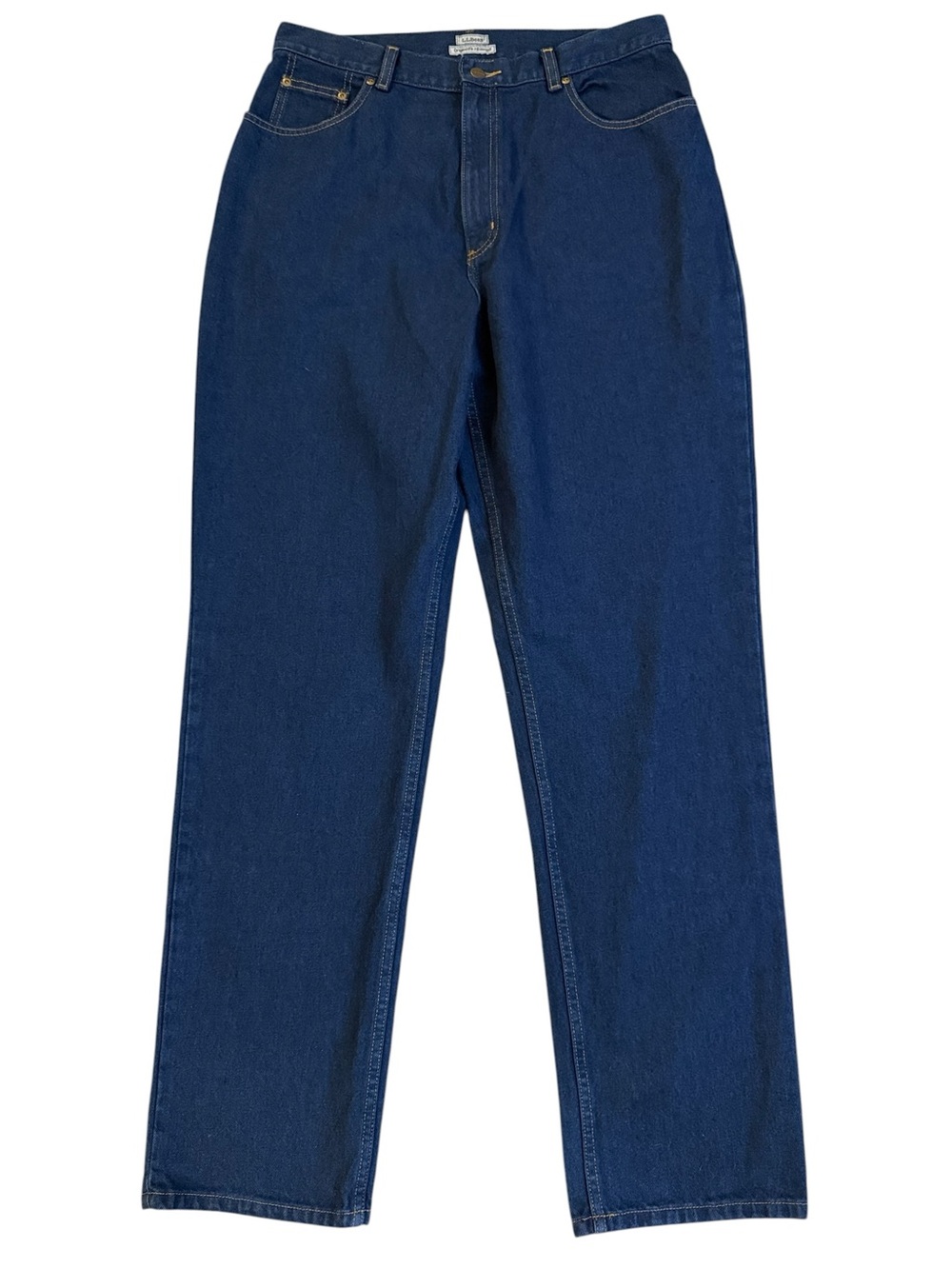 L.L. Bean Original Fit Relaxed Jeans High Rise Dark Wash Cotton Denim 16 Tall